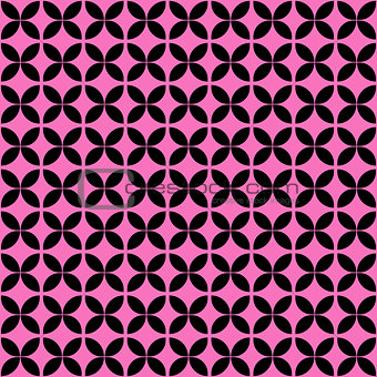 Pink and black geometric seamless pattern.