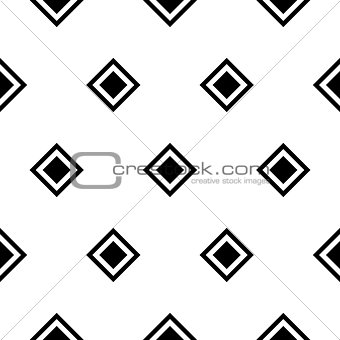 Seamless rhombus black and white pattern.