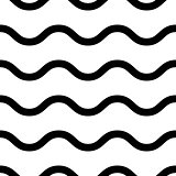 Zigzag wave lines seamless vector pattern.