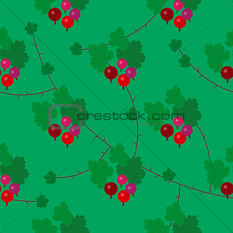 Vector floral gooseberry seamless pattern