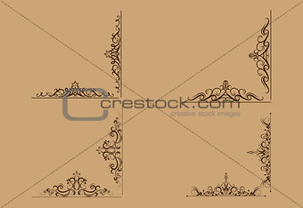 Swirl floral design set