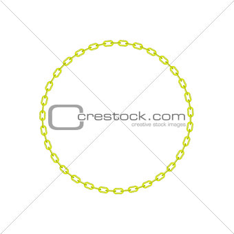 Yellow chain in shape of circle
