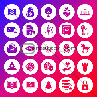Internet Security Solid Circle Icons