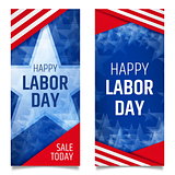 Labor day vertical banners.