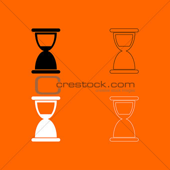 Hourglass  black and white set icon .