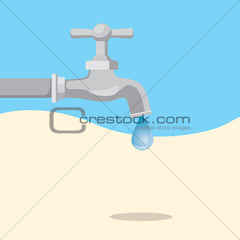 latest water drop on desert with drain concept
