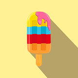 Ice cream isolated flat style, vector illustration.