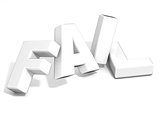 Fail concept. White letters isolated over white background. 3D