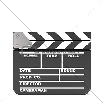 Movie clapperboard, closed. 3D