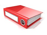 Red office folder. 3D
