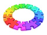 3D colorful puzzle chart wheel