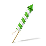 Green fireworks rocket. 3D
