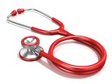 Red stethoscope, 3D