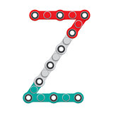 Alphabet from the New popular anti-stress toy Spinner. Letter Z. Vector Illustration.