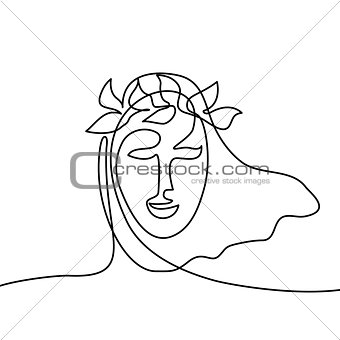 Abstract portrait of a woman with head wreath
