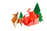 Christmas composition of origami