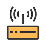 Wi-fi router vector icon. High-tech technology items.