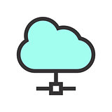 Cloud computing vector icon. High-tech topic.