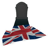gravestone and flag of great britain - 3d rendering