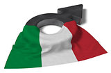 mars symbol and flag of italy - 3d rendering