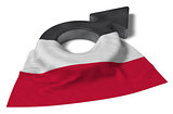 mars symbol and flag of poland - 3d rendering