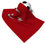 soccer ball and flag of turkey - 3d rendering