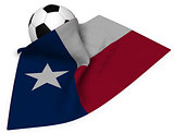 soccer ball and flag of texas - 3d rendering