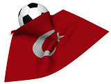 soccer ball and flag of turkey - 3d rendering