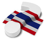 question mark and flag of thailand - 3d illustration