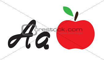 Vector apple and letter a
