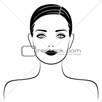 Abstract attractive female portrait