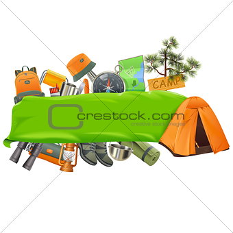 Vector Camping Banner