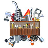Vector Tool Kit with Car Spares