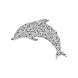 Dolphin made of black balls
