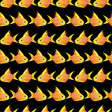 Seamless pattern with large goldfish. vector