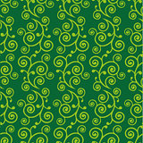 Abstract green doodle curve seamless pattern