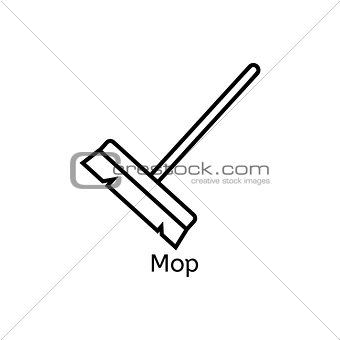 Mop simple line icon. Floor cleaning thin linear signs. Cleaning simple concept for websites, infographic, mobile applications.