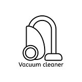 Vacuum cleaner simple line icon. Spring-cleaning thin linear signs. Clean simple concept for websites, infographic, mobile applications.