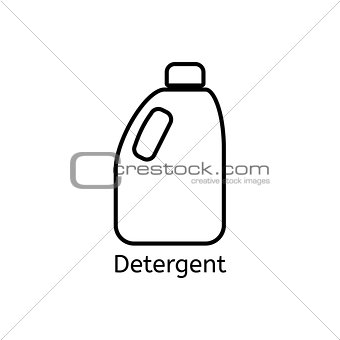 Detergents simple line icon. Liquid detergent thin linear signs. Means for cleaning simple concept for websites, infographic, mobile applications.