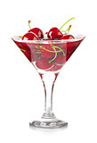 Fizzy soda drink with cherry