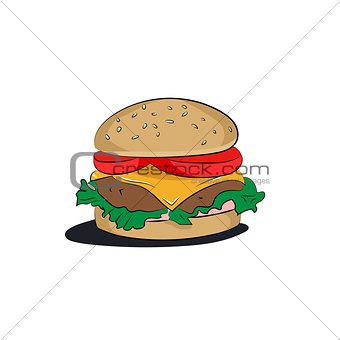 Burger Menu.Vector illustration of a burger retro sketch style. Burger house.