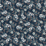 Paisley blue mesh pattern seamless vector.