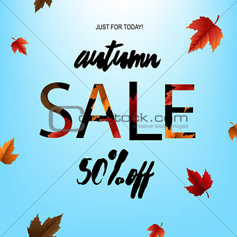 Autumn Sale Poster With Leaves