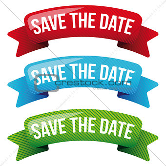 Save the Date vector ribbon