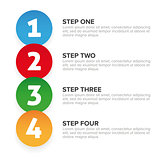 One Two Three Four steps progress bar