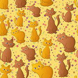 Cats, Seamless Background