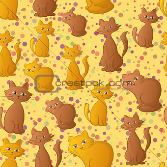 Cats, Seamless Background