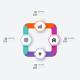 Business infographics template 4 steps
