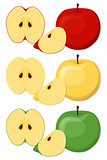 Apples set in cartoon style.