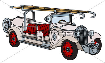 Vintage white fire truck